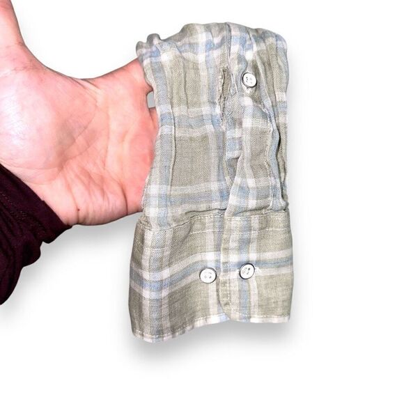 Peter Millar Sage Green 100% Linen Button Up Shirt Size L - Picture 5 of 8